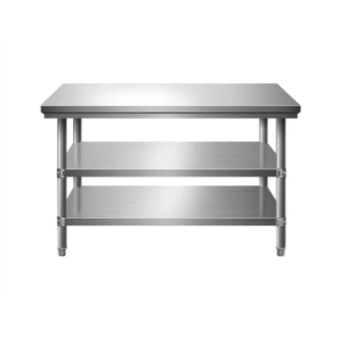 MATAF STAINLESS STEEL WORKING TABLE WITH 2 TIER UNDERSHELF