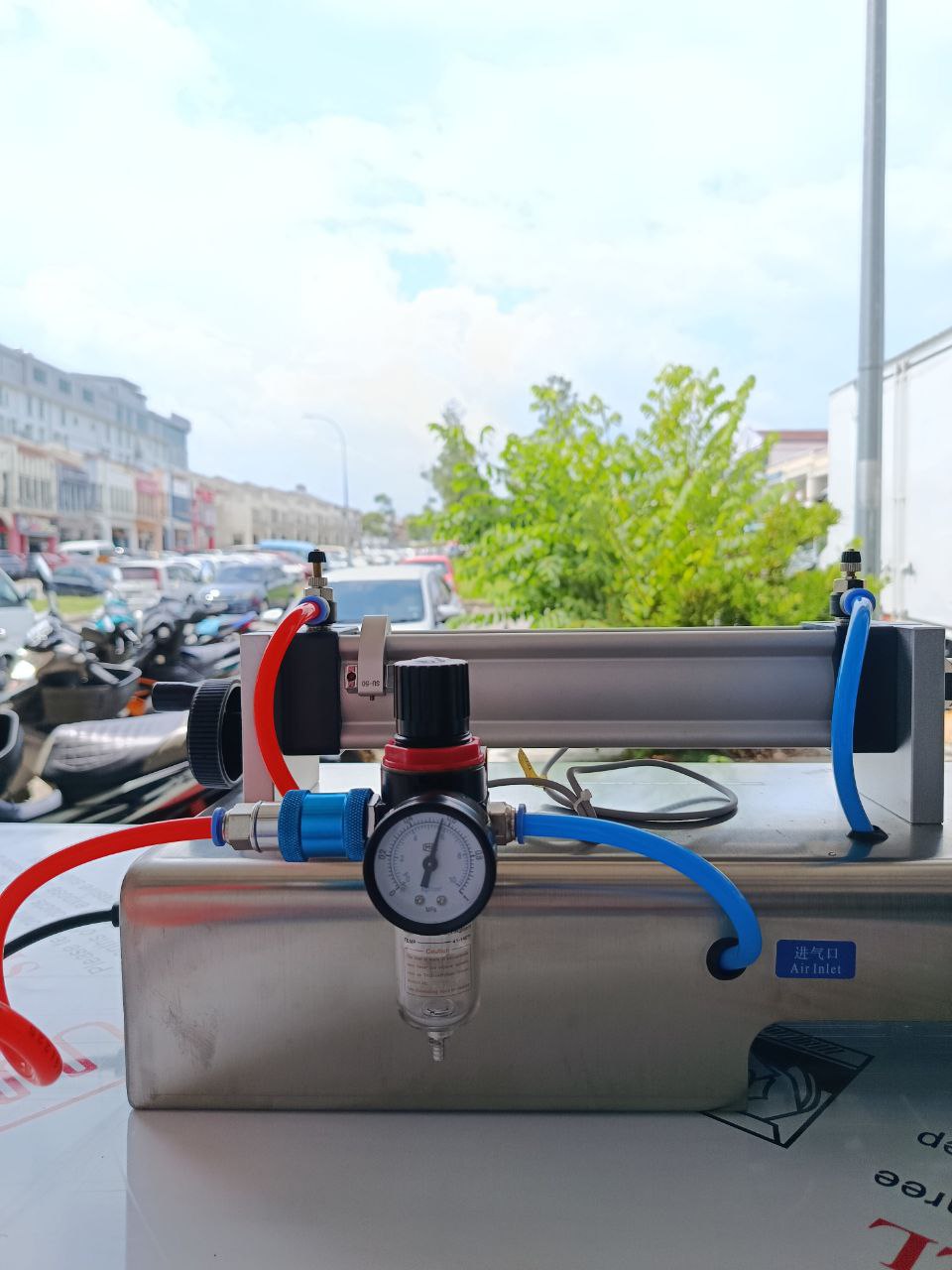 MATAF MTF-G1WTD500 SINGLE HEAD CYLINDER FILLING MACHINE 50-500ML C/W COMPRESSOR