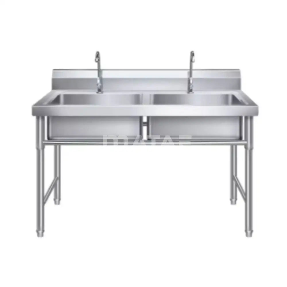 MATAF STAINLESS STEEL SINK TABLE DOUBLE BOWL SINK