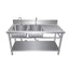 MATAF STAINLESS STEEL SINK TABLE DOUBLE BOWL SINK RIGHT
